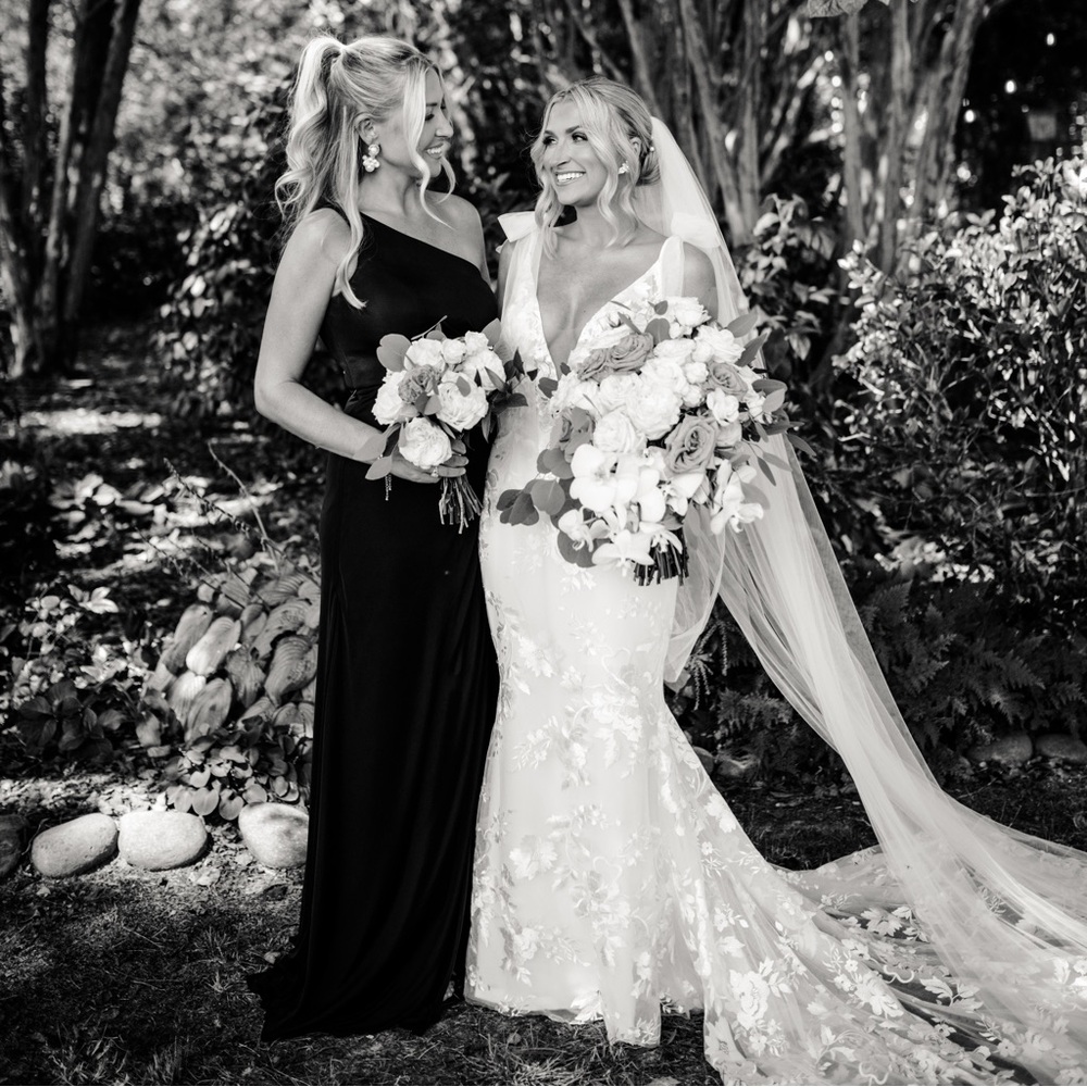 Black one shoulder bridesmaid dress